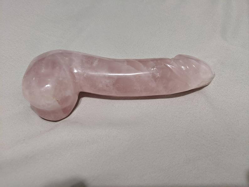 7-inch Rose-Quartz Dildo Sex Toy.