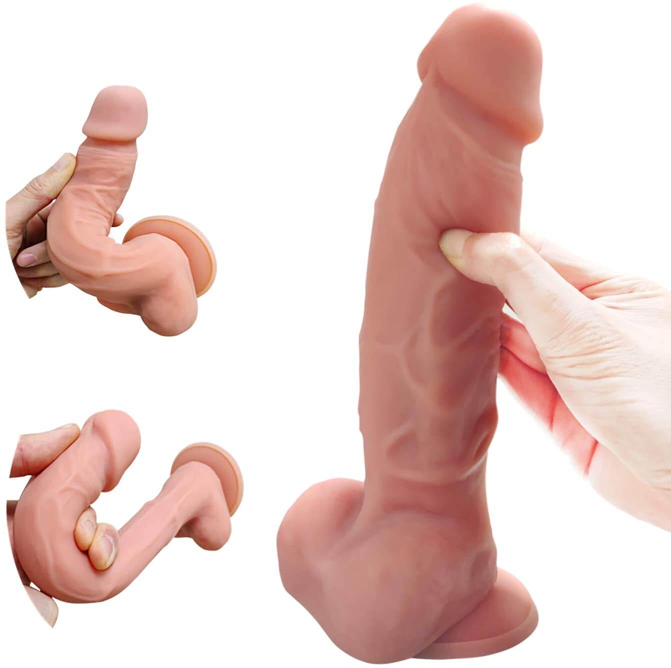 Liquid Silicone Realistic Dildo with Strong Suction Cup